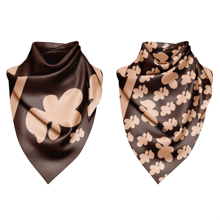 HEvolve Foundation bandana in brown and peach floral prints
